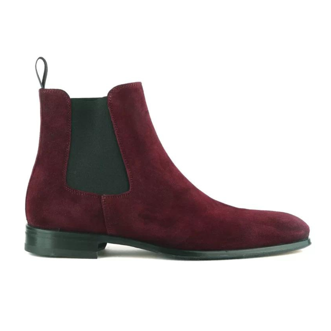 burgundy-suede-chelsea-boots-for-mens-leather-ankle-boots
