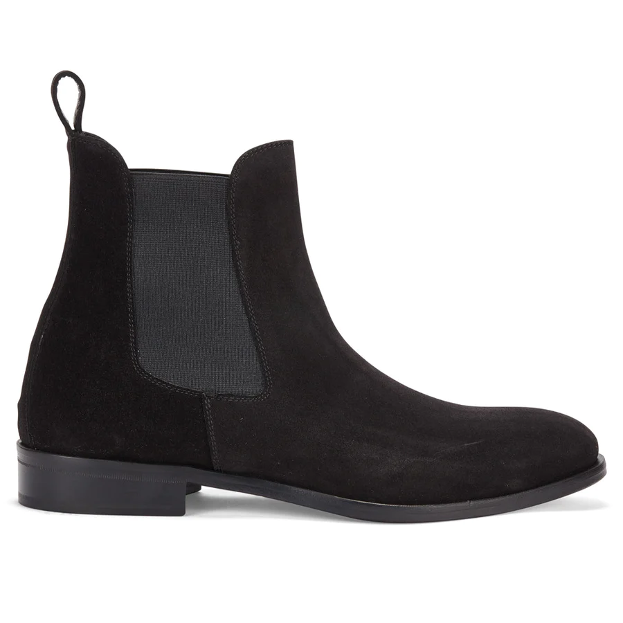 Black Suede Chelsea Boots for Men's Leather Ankle Boots