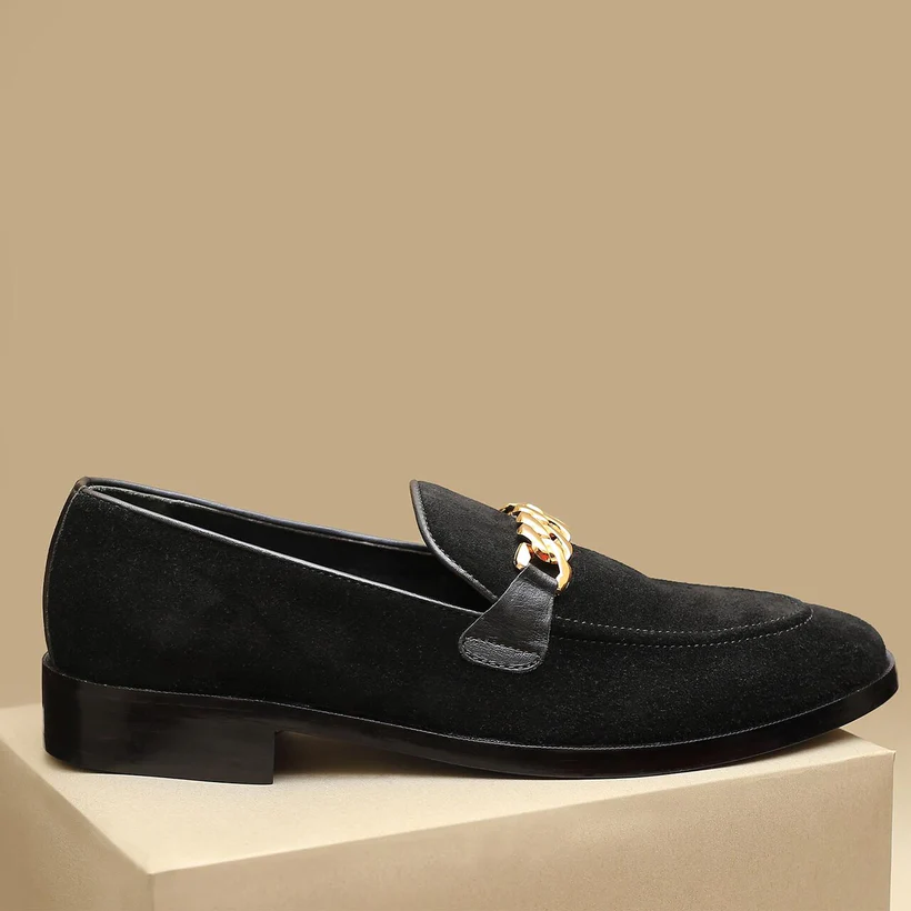 Black Suede Dress Shoes for Men's Business Casual Shoes