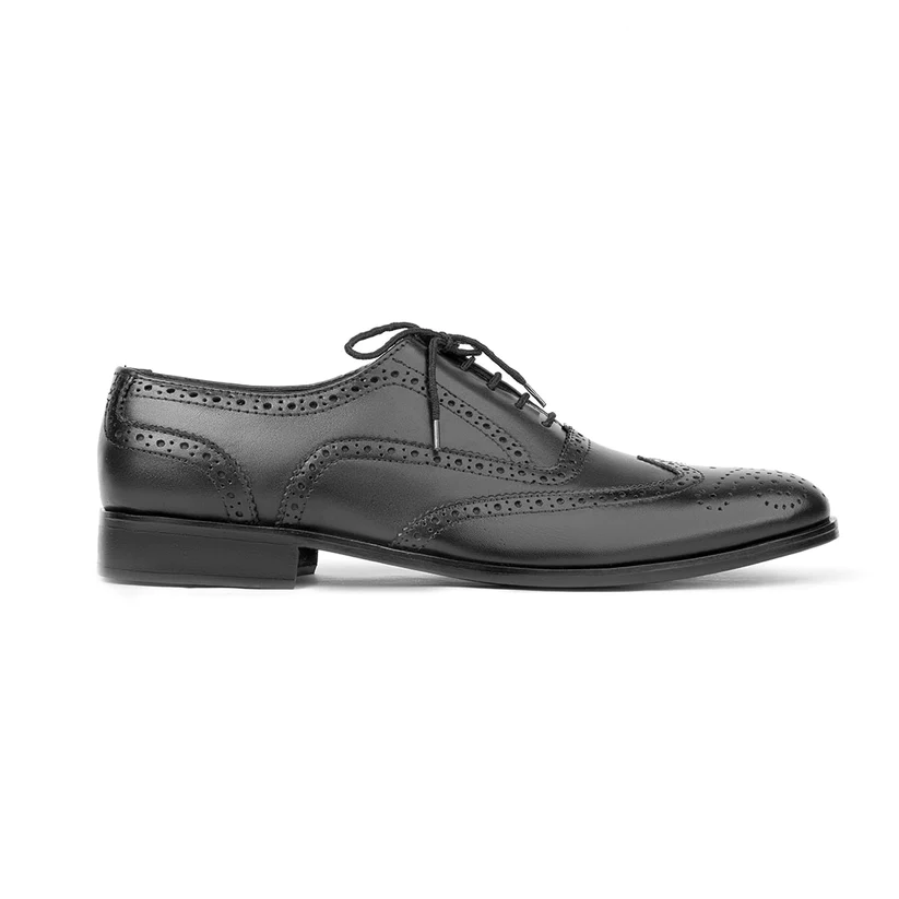 Black Wingtips Brogue Shoes for Men's Black Dress Shoes