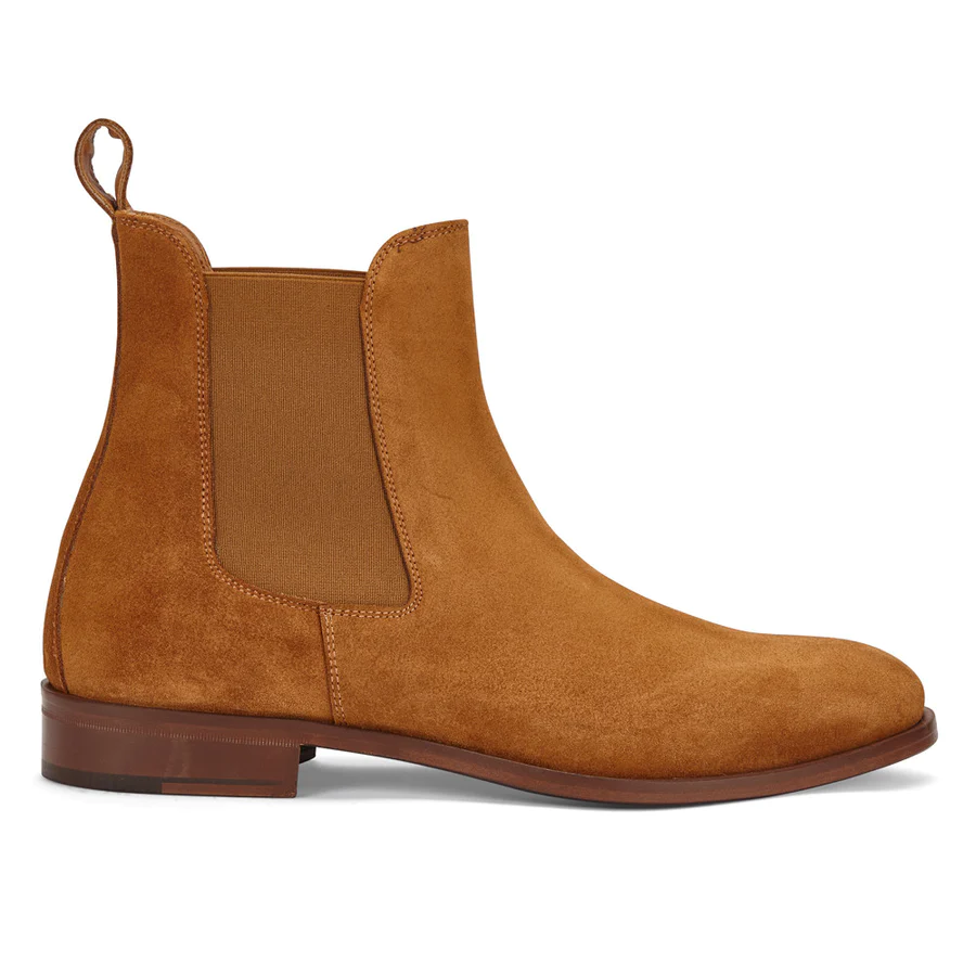 Tan Suede Chelsea Boots for Men's Leather Ankle Boots
