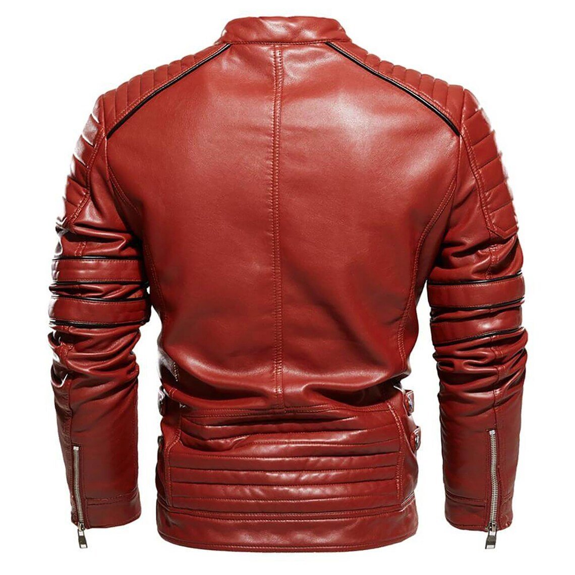 Cafe Racer Red Jacket for Men's Red Leather Jacket