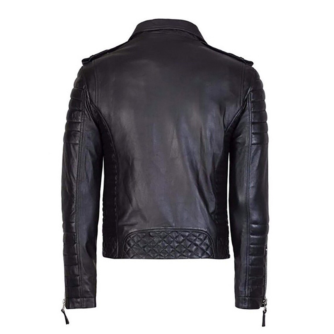 Men's Black Bikers Jacket Street Fashion Motorcycle Jacket