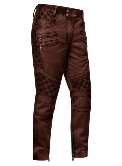 Brown Leather Pant for Men’s Charcoal Designer Leather Pant