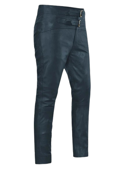 Navy Blue Leather Pant for Men Jim Morrison Leather Pant