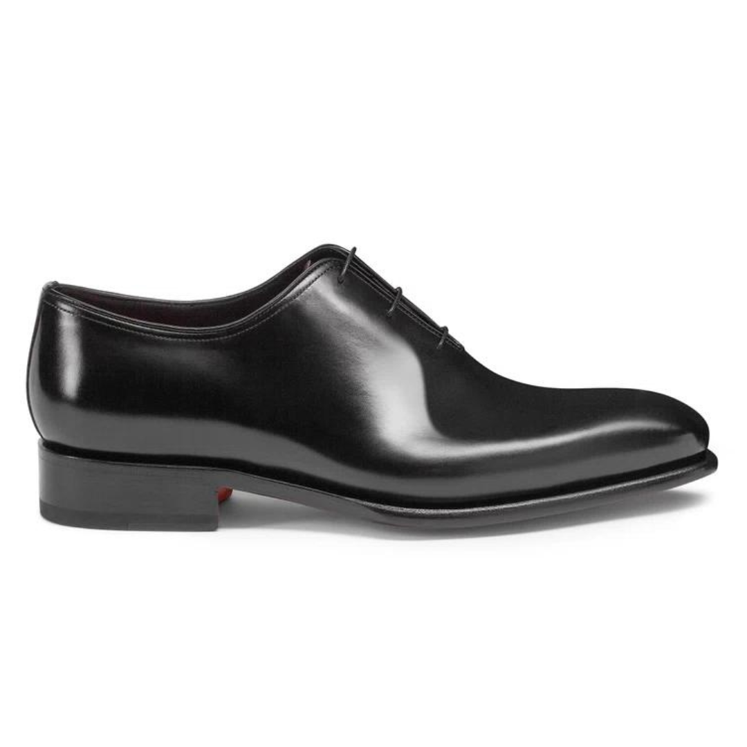 Oxford Black Polished Shoes for Men's Black Leather Dress Shoes