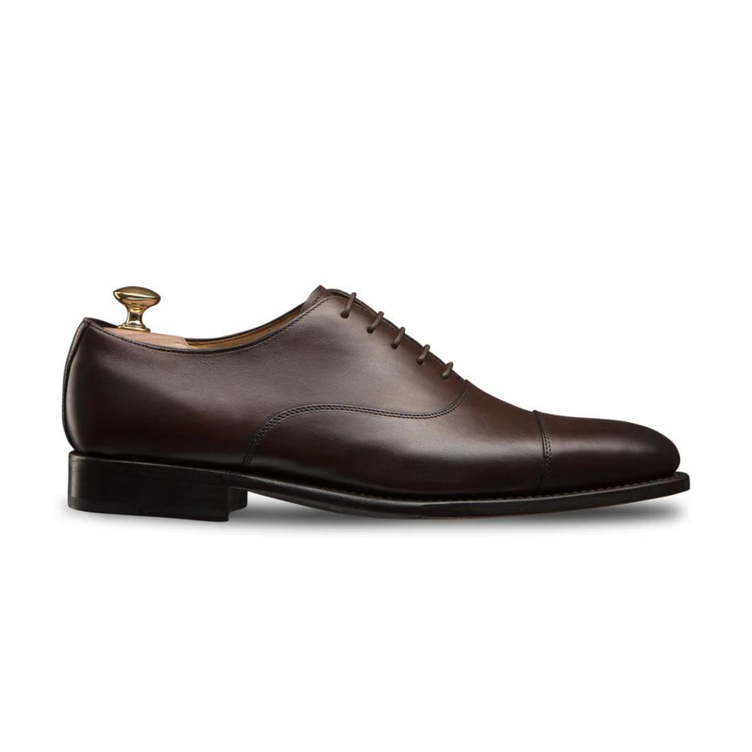 Oxford Chocolate Brown Dress Shoes for Men's Cap Toe Formal Shoes
