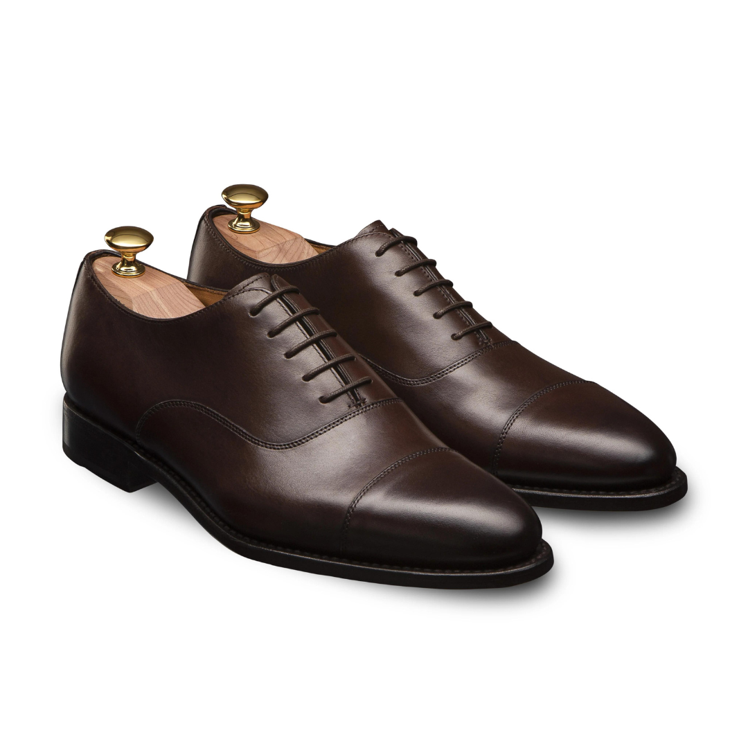 Oxford Chocolate Brown Dress Shoes for Men's Cap Toe Formal Shoes - Leather  Aesthetics