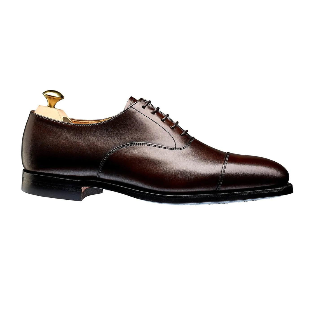 Oxford Dark Brown Dress Shoes for Men's Burnished Calf Shoes