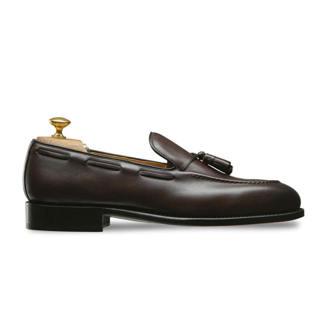 Brown Leather Tassel Loafers for Men's Brown Casual Shoes