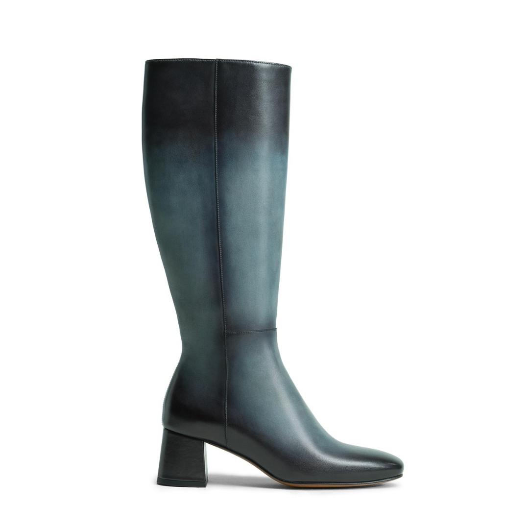 Sky Gray Knee High Boots for Women’s Leather High Ankle Boots