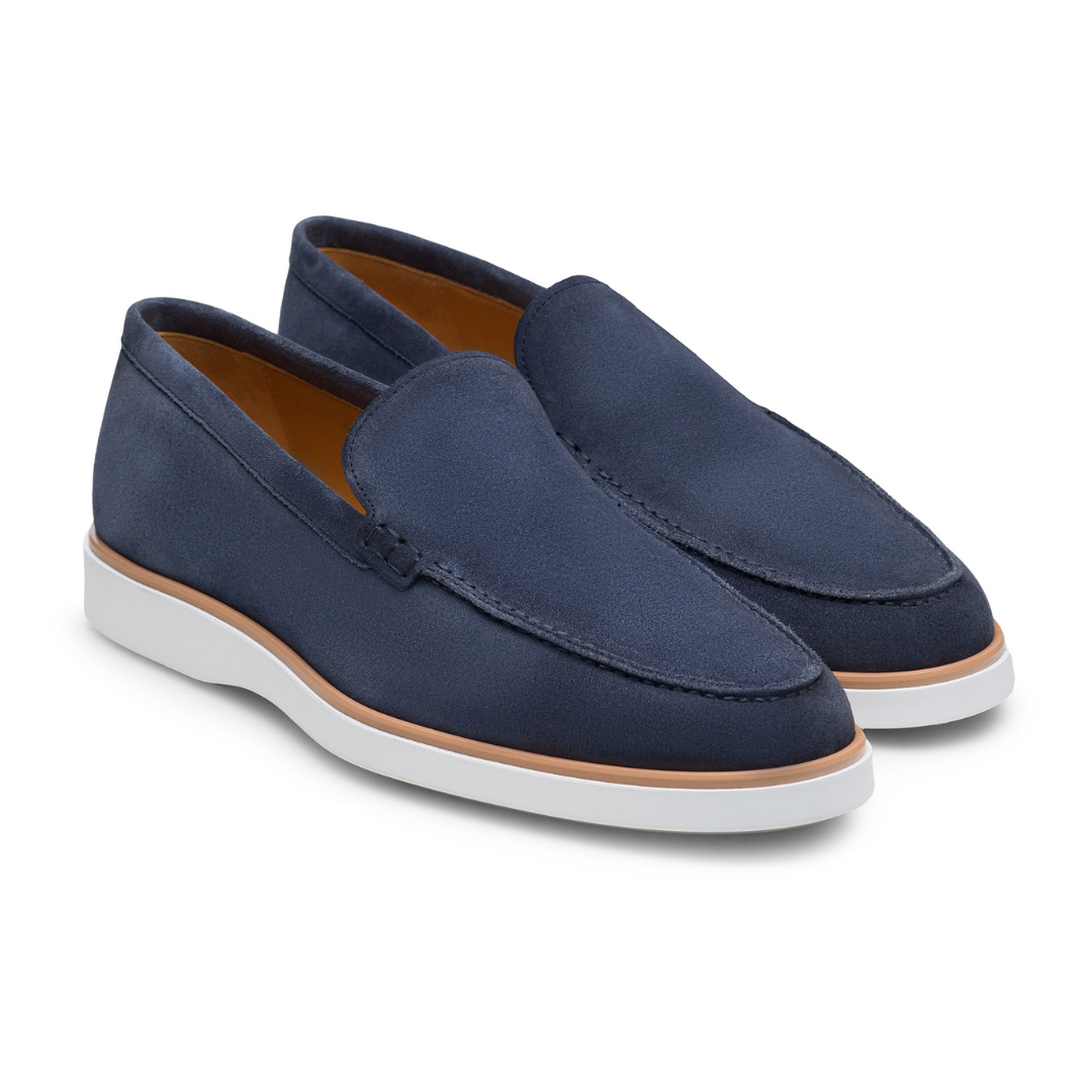 mens-navy-blue-suede-loafers-  display picture 3