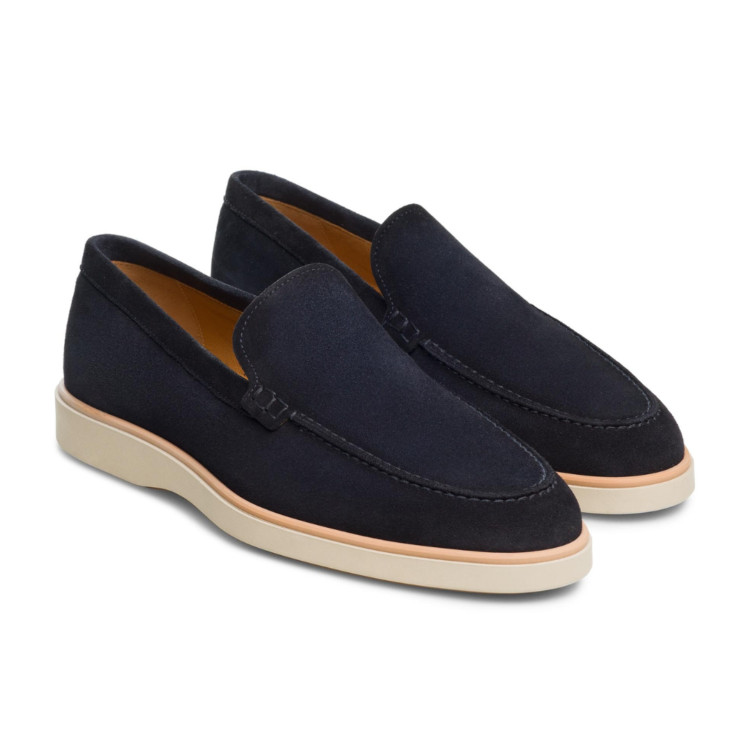 johnnie-O Navy Suede Slip-On Loafers with Cream Sole Amazon.com | johnnie-O Malibu Moccasin Navy / 8 | Loafers  main image 4