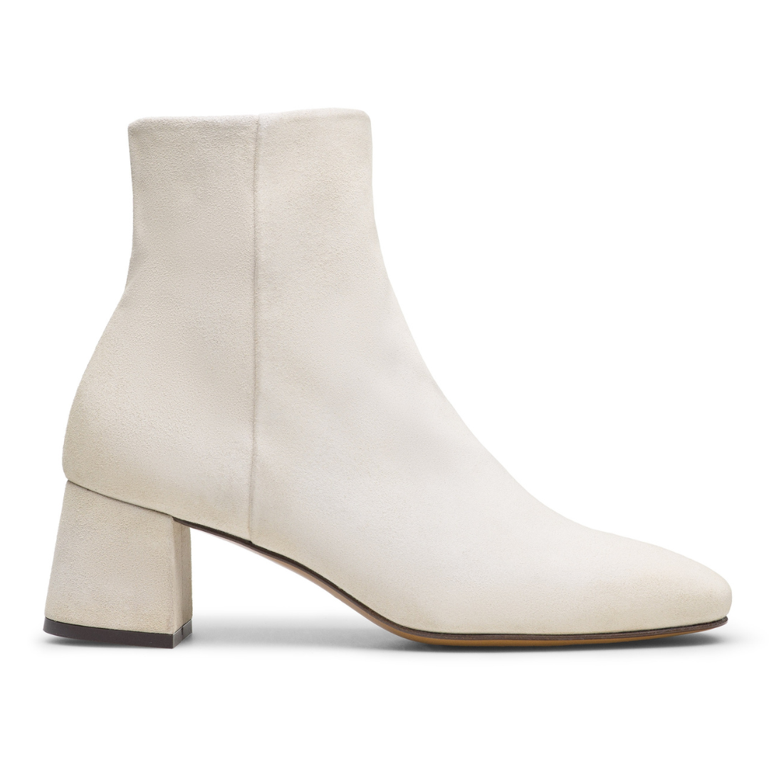 White Suede Long Boots for Women's Leather Ankle Boots