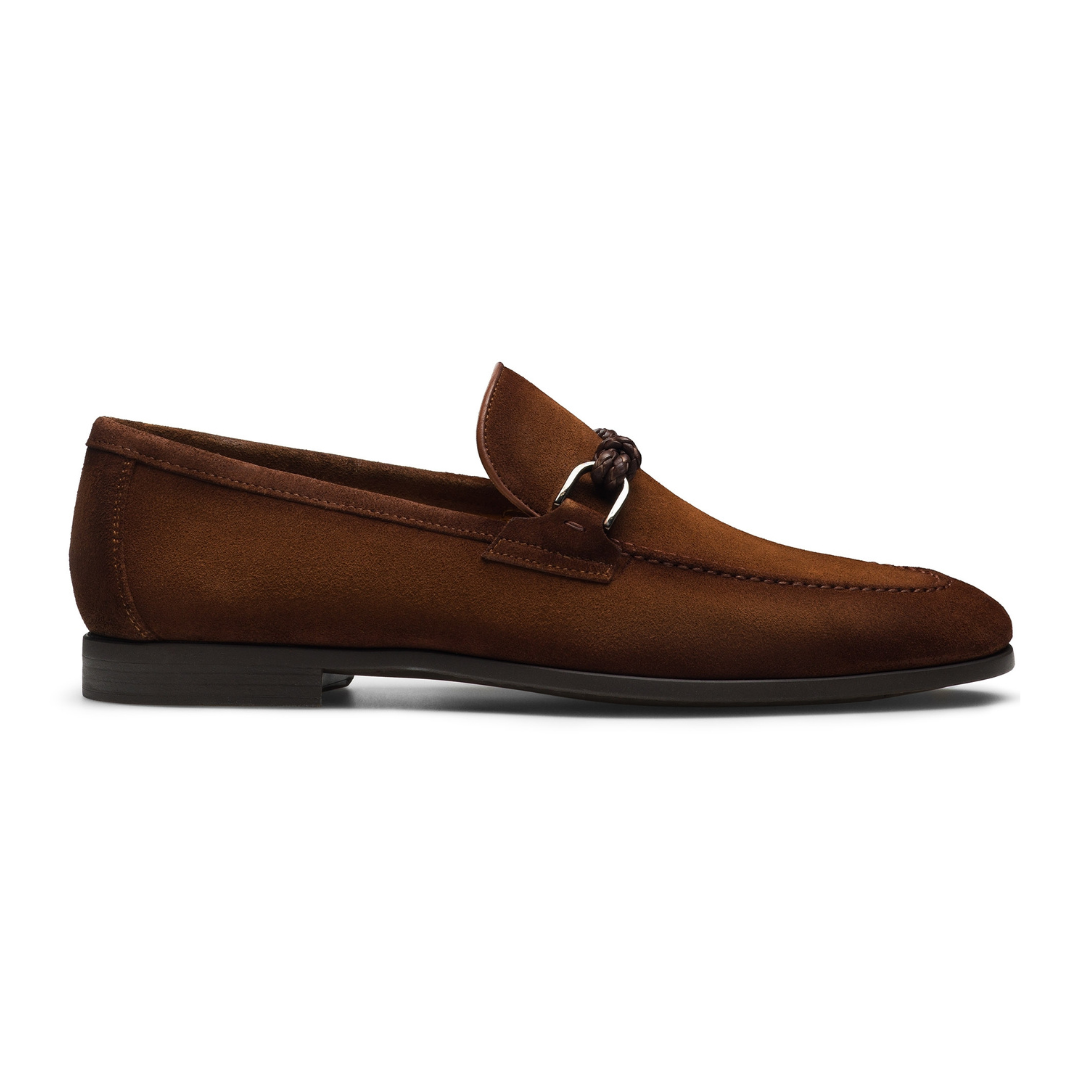 Men's Brown Suede Penny Loafers Handcrafted Slip On Shoes