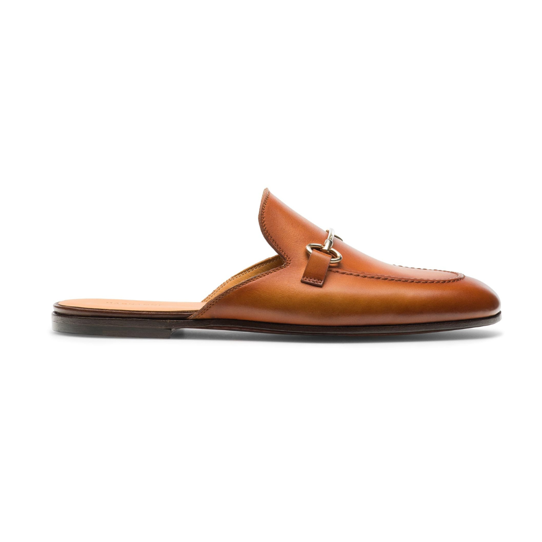 Women's Cognac Apron Toe Mule Loafers Cognac Casual Shoes